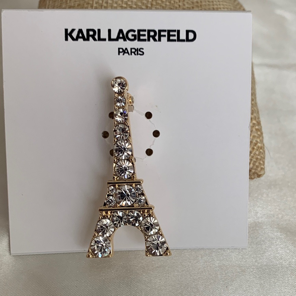 Karl Lagerfeld Gold and Silver Eiffel Tower Pin